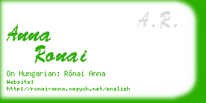 anna ronai business card